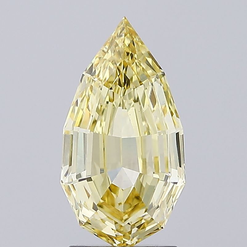 2.27ct YELLOW Modified Pear Step Cut Lab Grown Diamond