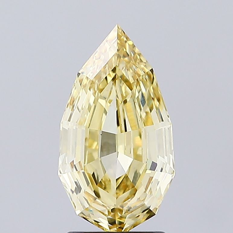 2.16ct YELLOW Modified Pear Step Cut Lab Grown Diamond