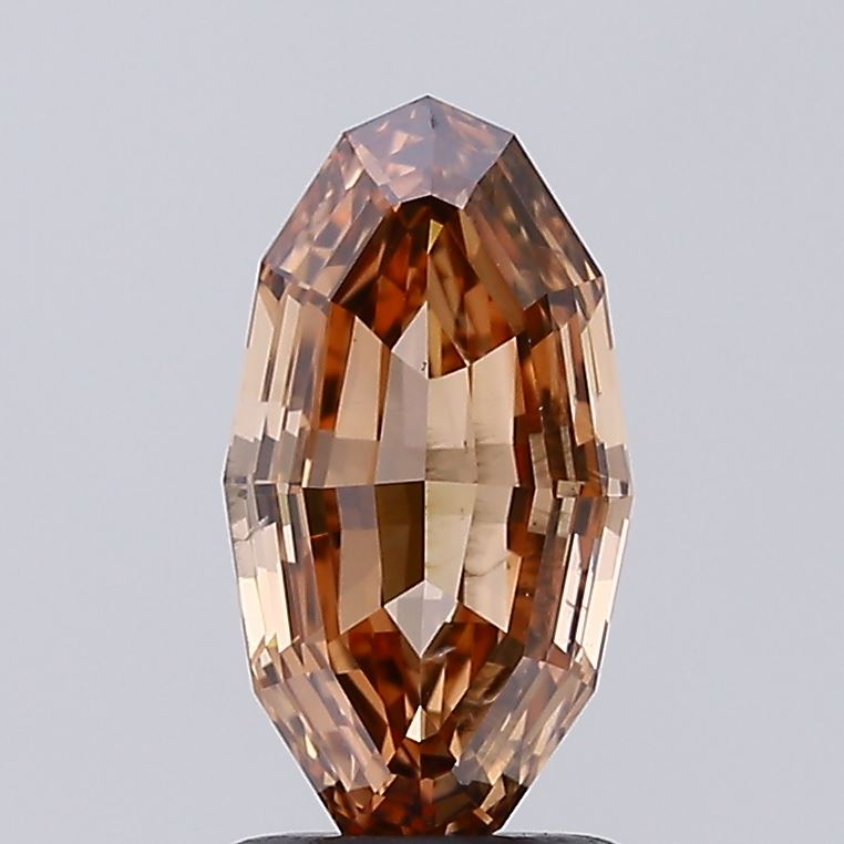 1.51ct BROWN Oval Polygon Step Cut Lab Grown Diamond